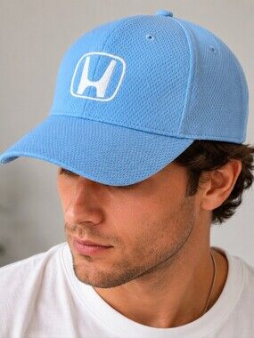 Honda Light Blue Mesh Baseball Cap Adjustable Dad Hat Casual Sport Logo Hat NWT